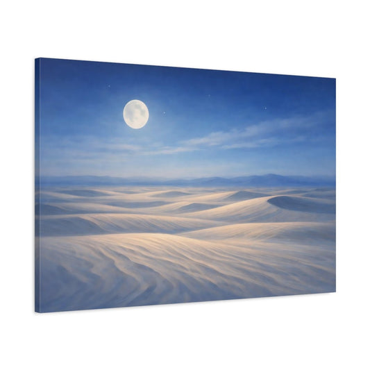 Nature Desert Dunes Blue And White - Canvas Wall Art Print - YesArtYes