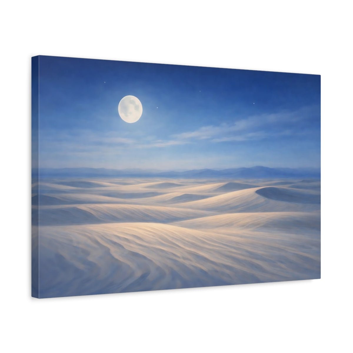 Nature Desert Dunes Blue And White - Canvas Wall Art Print - YesArtYes