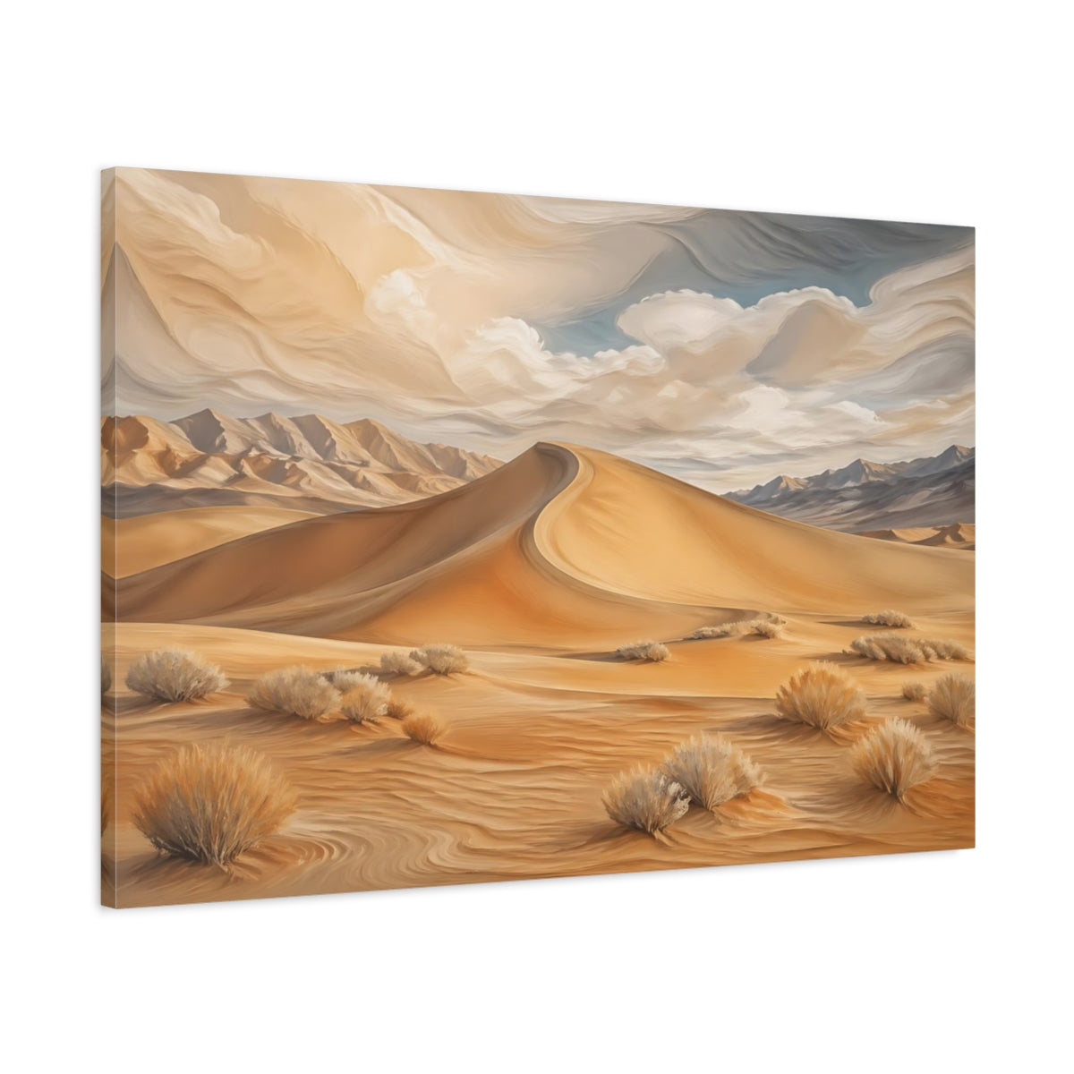 Main Mockup. Nature Desert Dunes Desert Landscape shown as stretched canvas wall art
