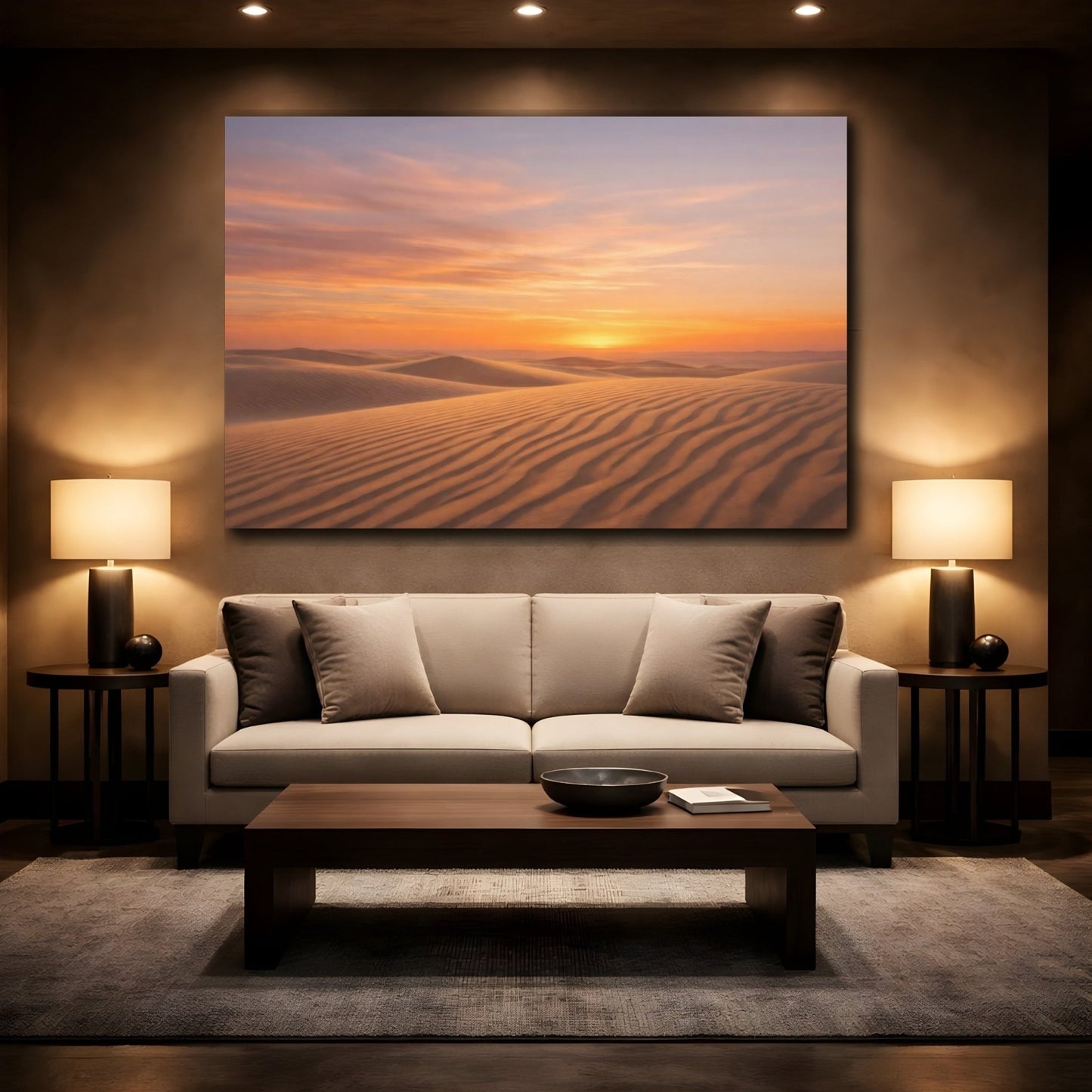 Nature Desert Dunes Orange And Tan - Canvas Wall Art Print - YesArtYes