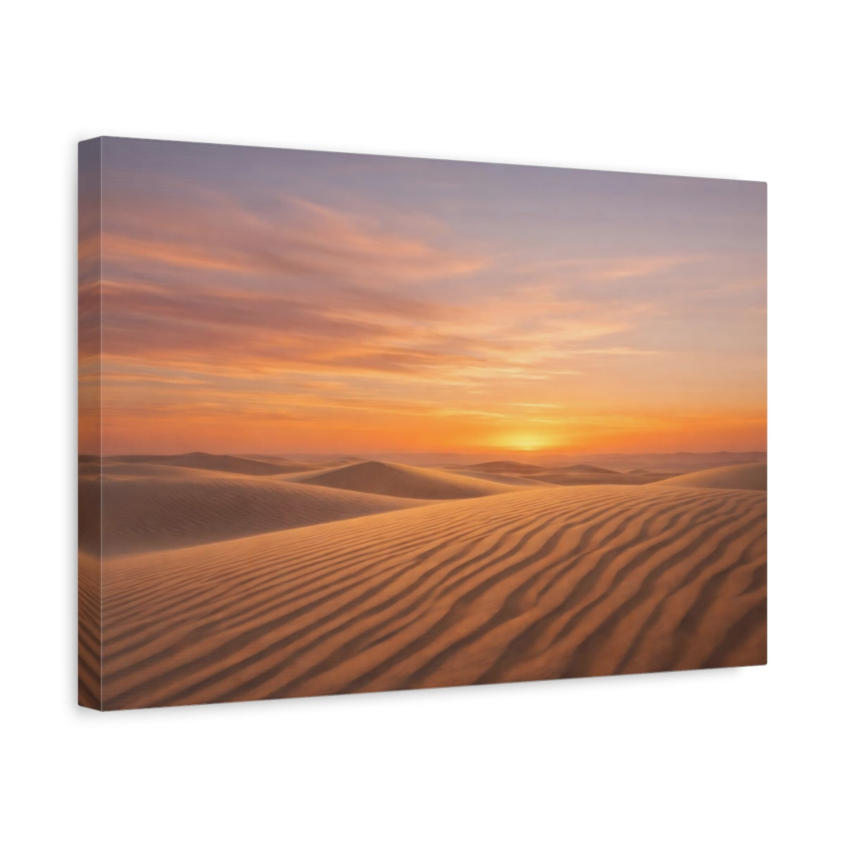 Side Mockup 4. Nature Desert Dunes Orange And Tan shown as stretched canvas wall art