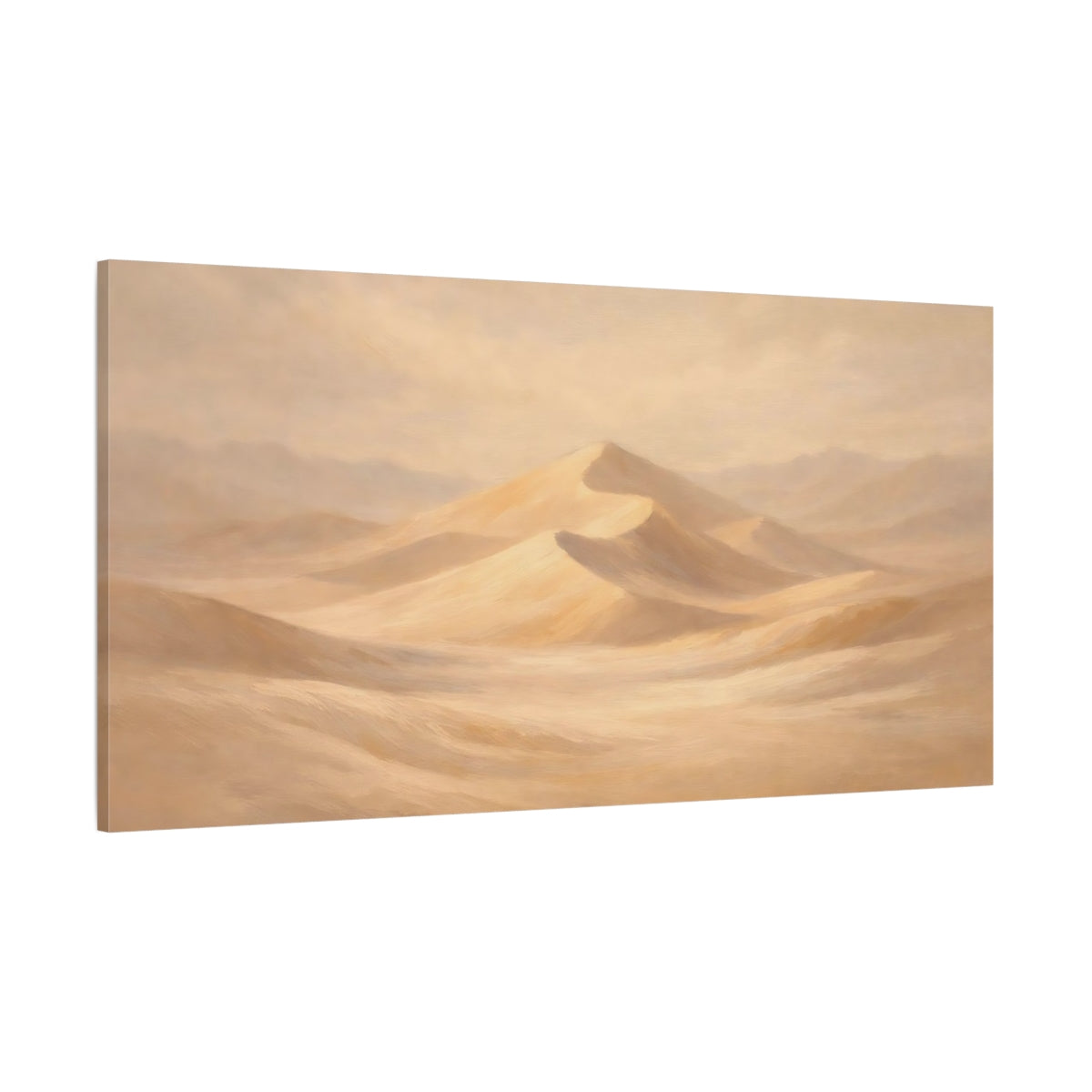 Main Mockup. Nature Desert Dunes Sandy Beige shown as stretched canvas wall art