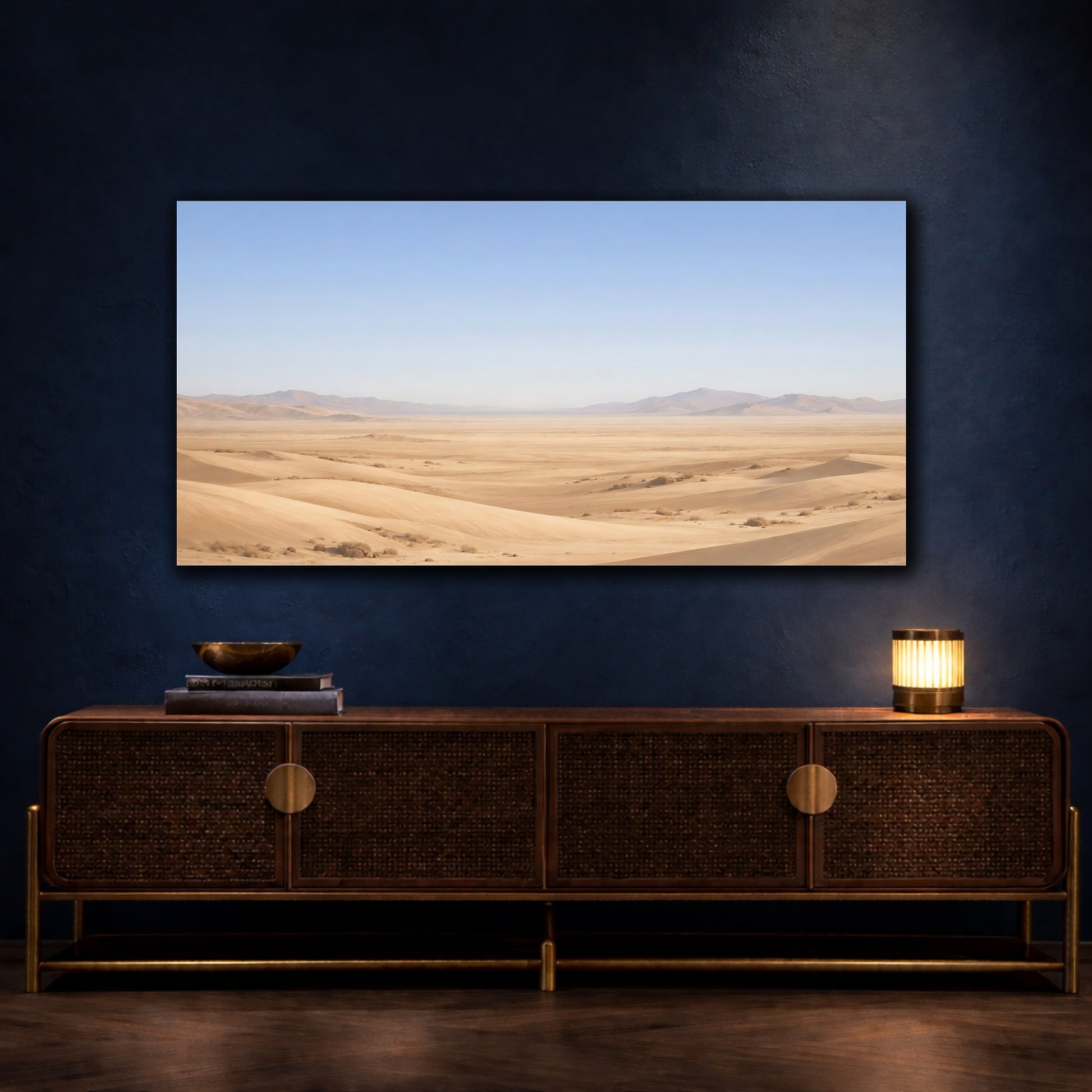 Mockup 4. Nature Desert Dunes Sandy Desert Landscape shown as stretched canvas wall art