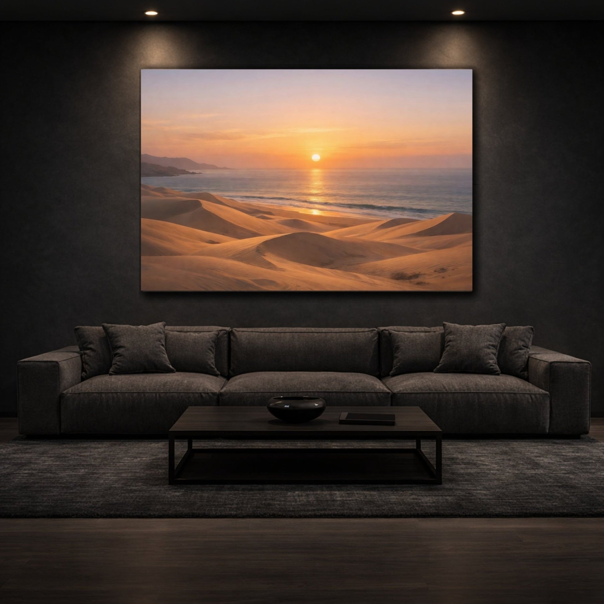 Nature Desert Dunes Warm Sunset - Canvas Wall Art Print - YesArtYes
