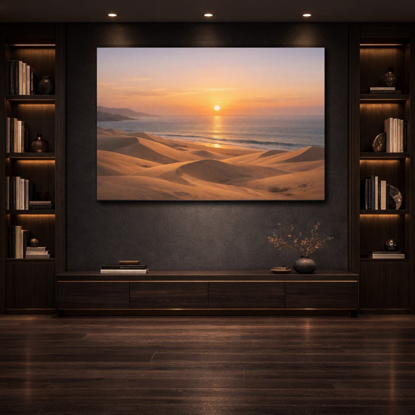 Nature Desert Dunes Warm Sunset - Canvas Wall Art Print - YesArtYes