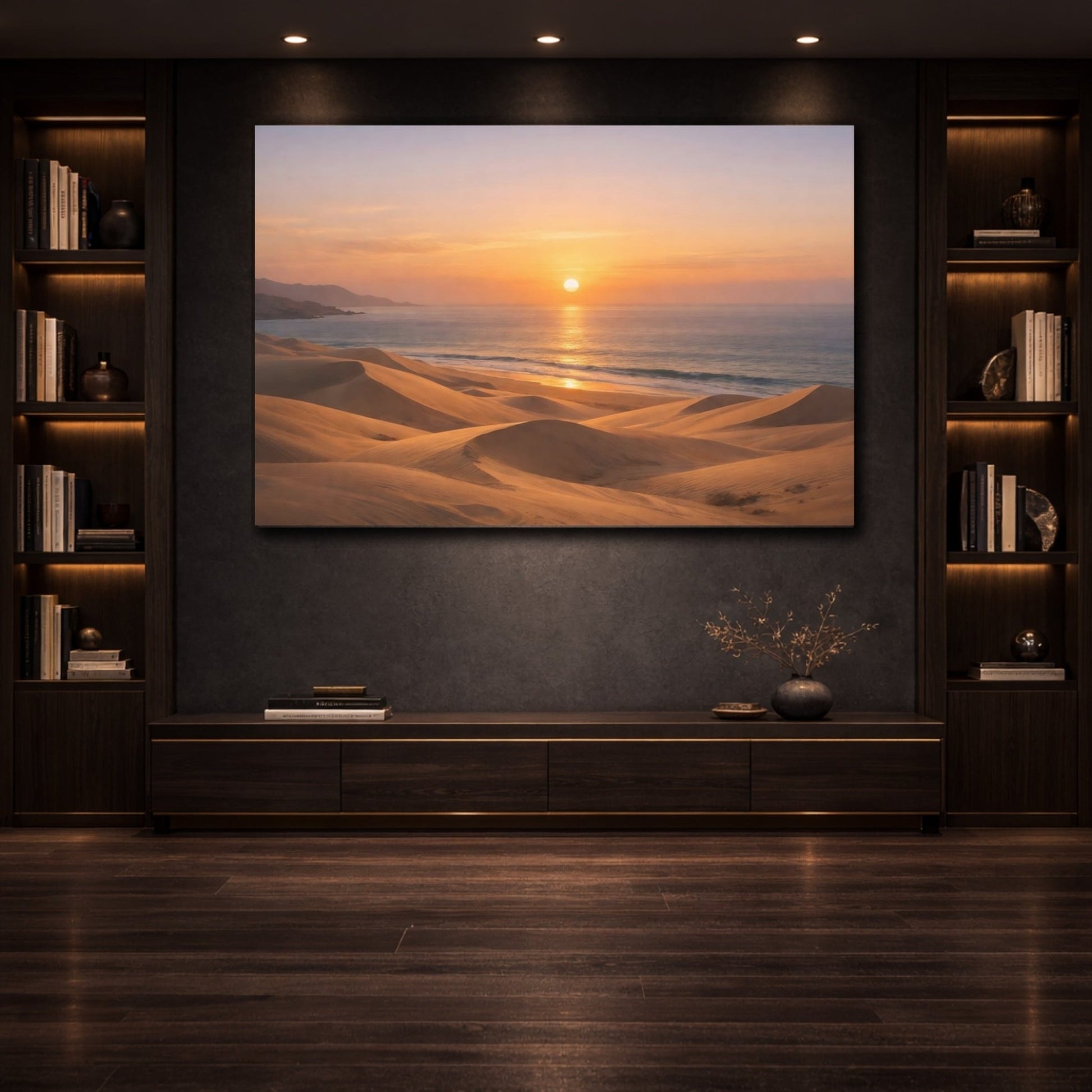 Nature Desert Dunes Warm Sunset - Canvas Wall Art Print - YesArtYes