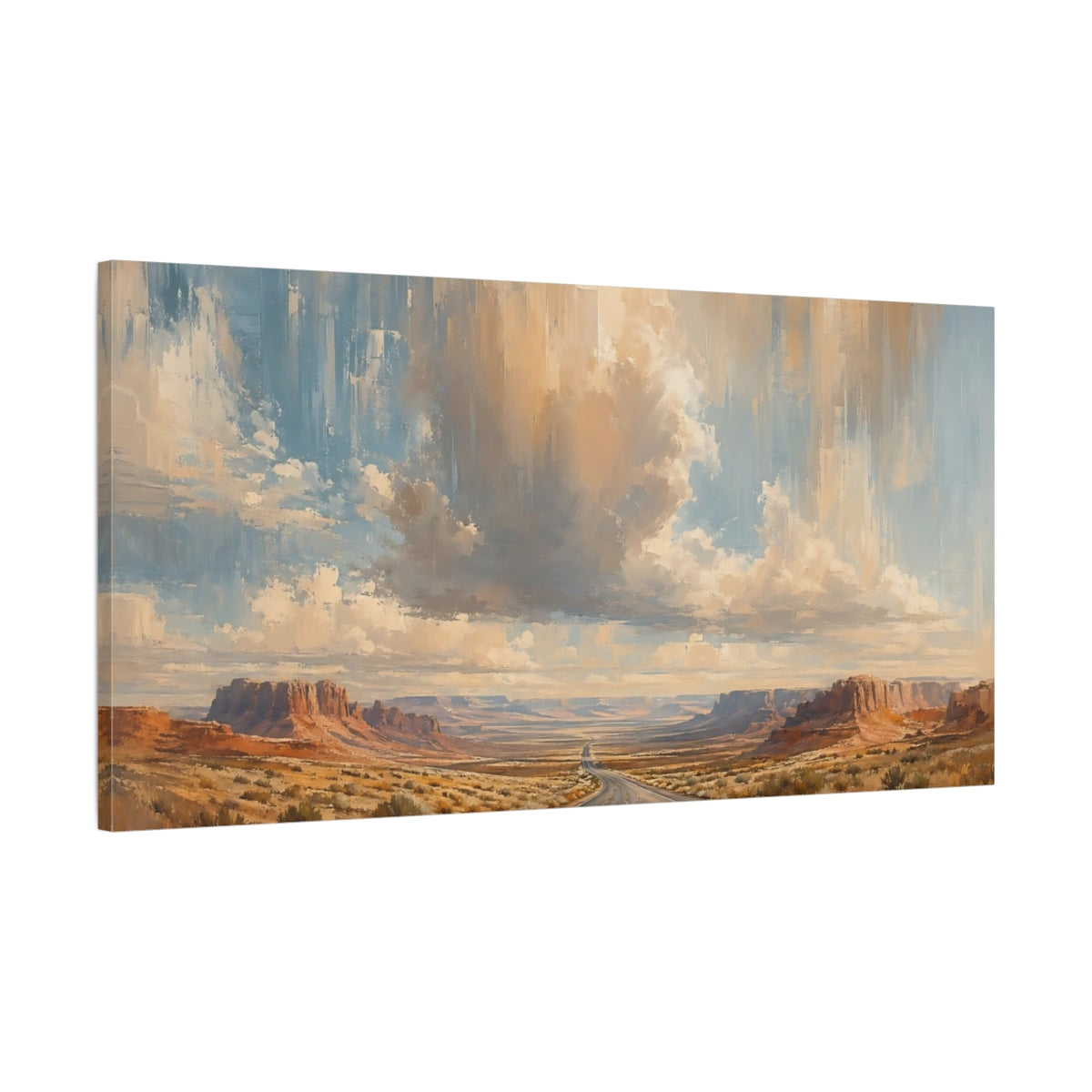 Main Mockup. Nature Desert Highway Desert Landscape shown as stretched canvas wall art