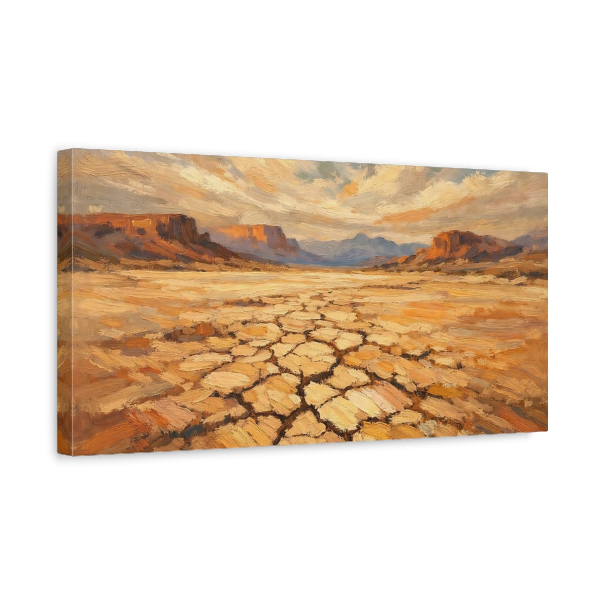 Side Mockup 3. Nature Desert Landscape Desert Landscape Art shown as stretched canvas wall art