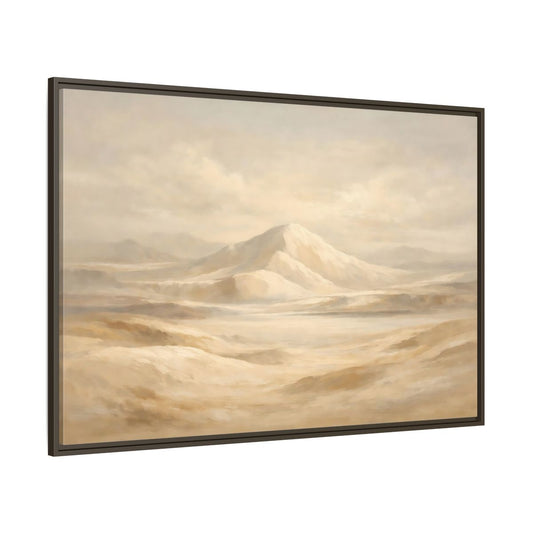 Main Mockup. Nature Desert Landscape Beige Desert shown as stretched canvas wall art
