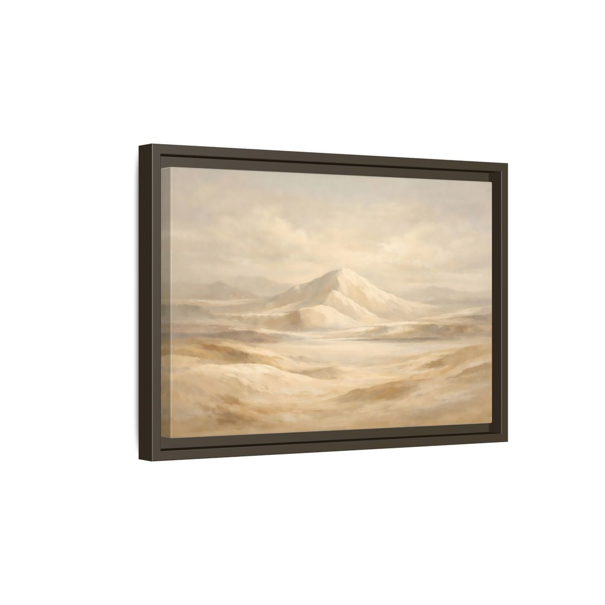Side Mockup 5. Nature Desert Landscape Beige Desert shown as stretched canvas wall art