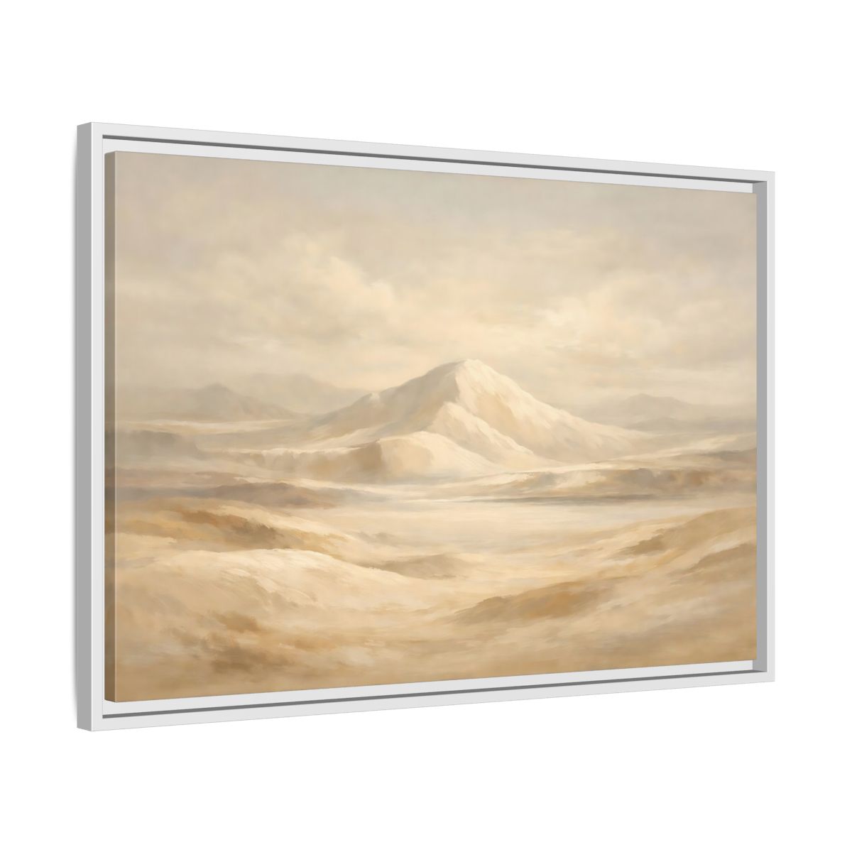 Side Mockup 10. Nature Desert Landscape Beige Desert shown as stretched canvas wall art