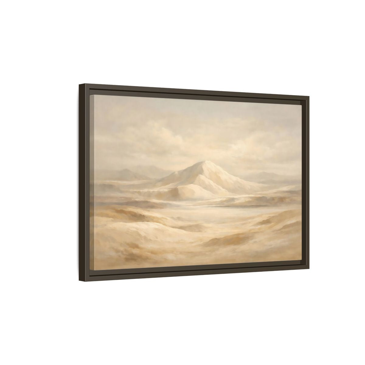 Side Mockup 2. Nature Desert Landscape Beige Desert shown as stretched canvas wall art
