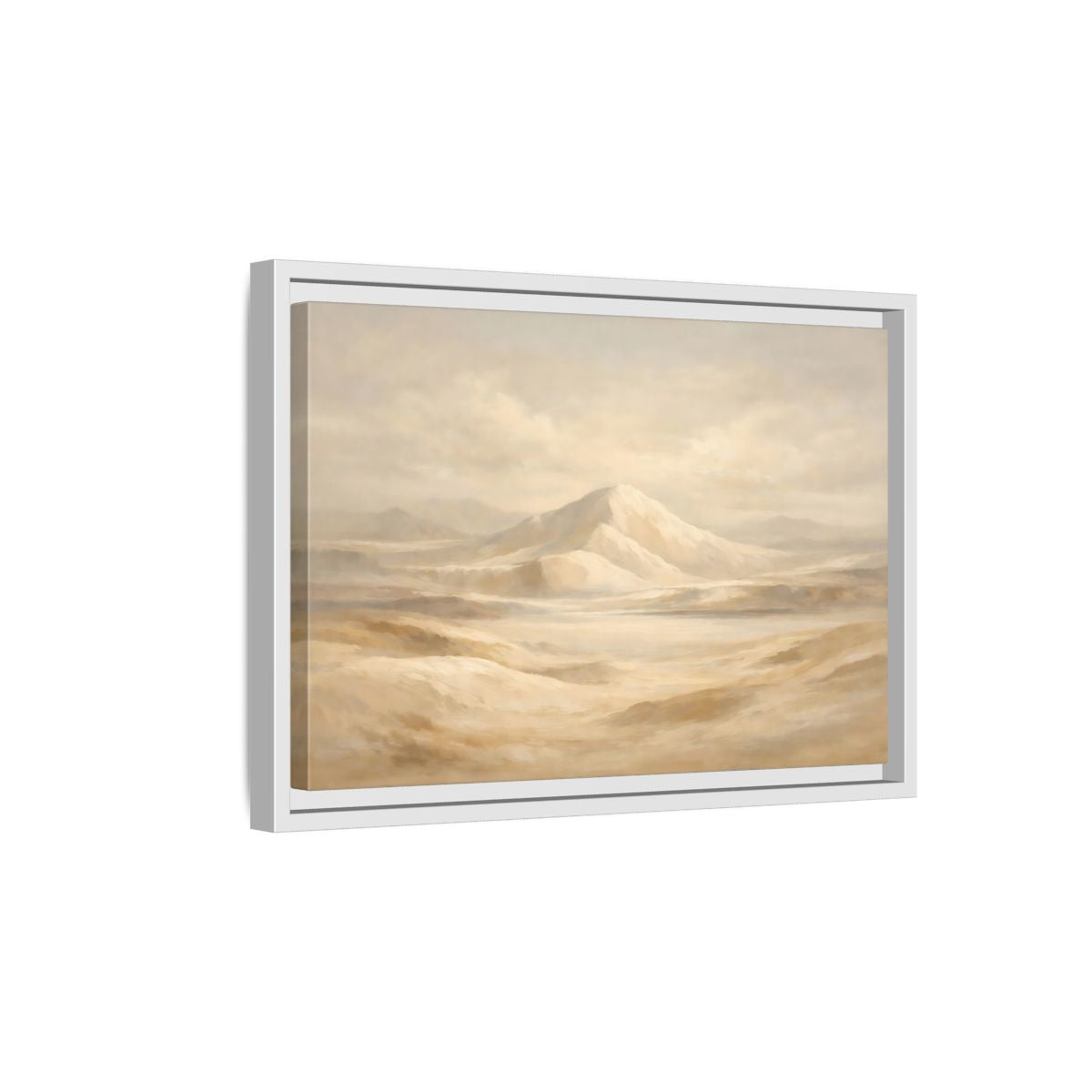 Side Mockup 4. Nature Desert Landscape Beige Desert shown as stretched canvas wall art