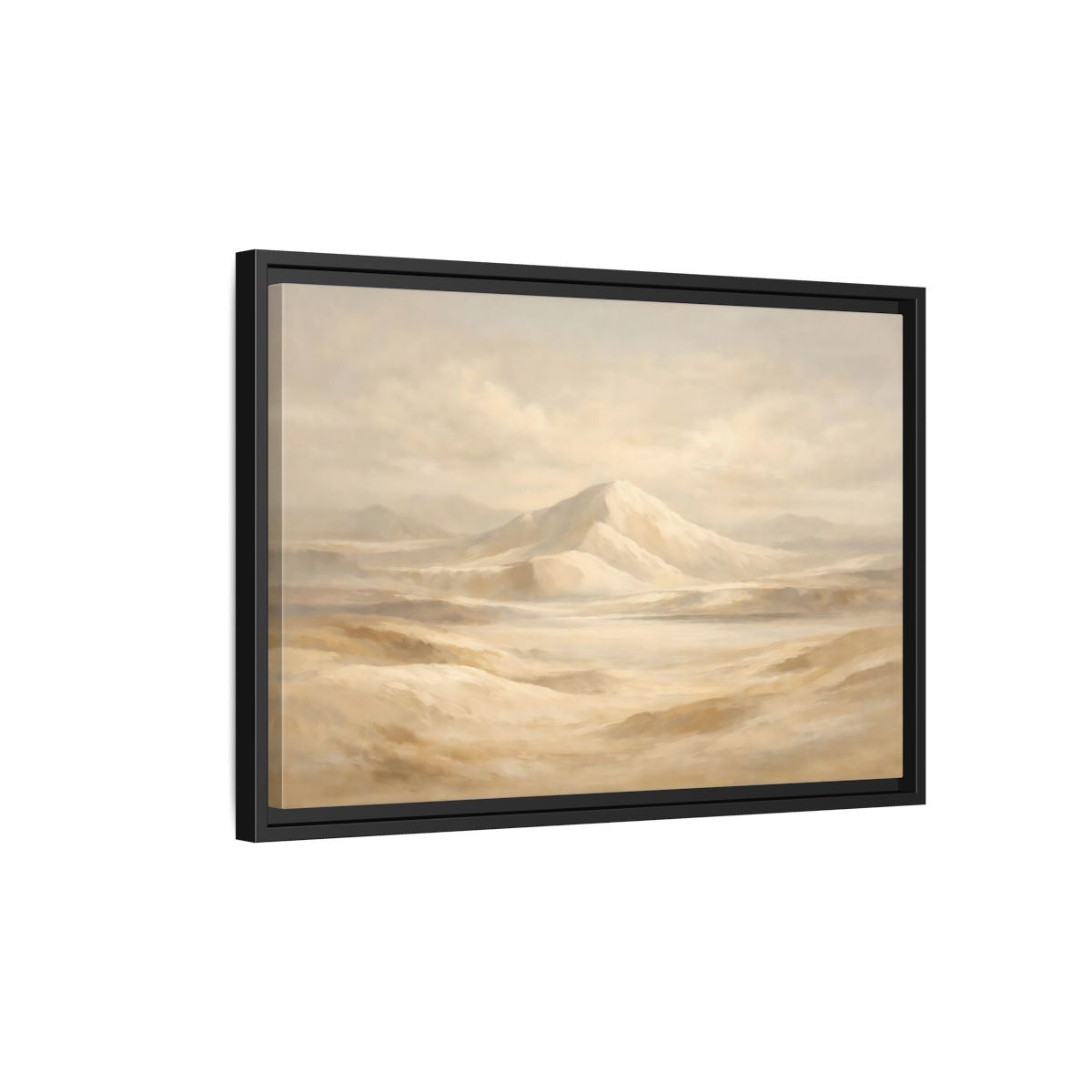 Side Mockup 3. Nature Desert Landscape Beige Desert shown as stretched canvas wall art