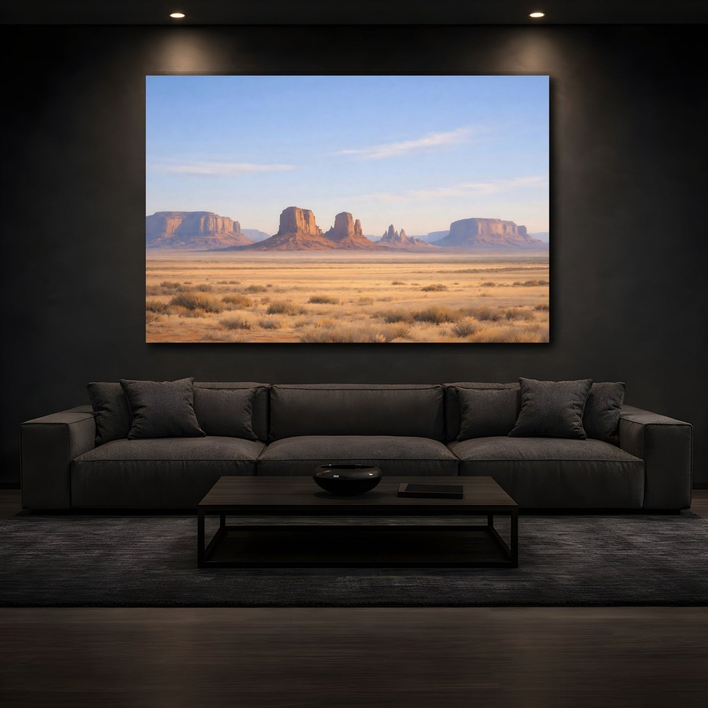 Nature Desert Landscape Blue And Orange - Canvas Wall Art Print - YesArtYes