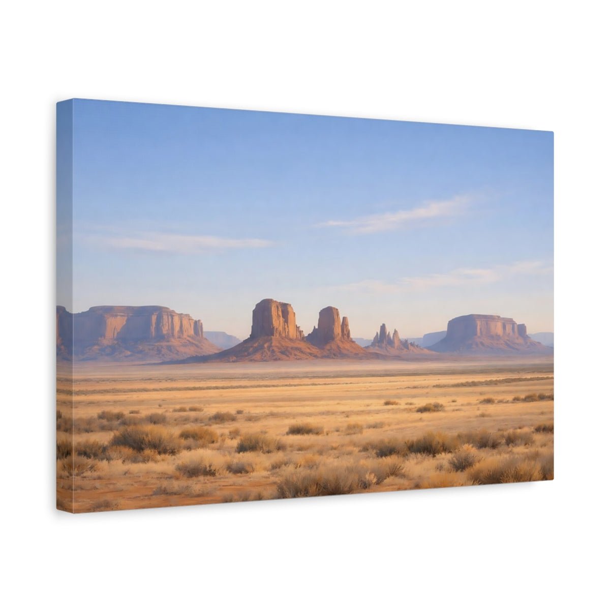Nature Desert Landscape Blue And Orange - Canvas Wall Art Print - YesArtYes