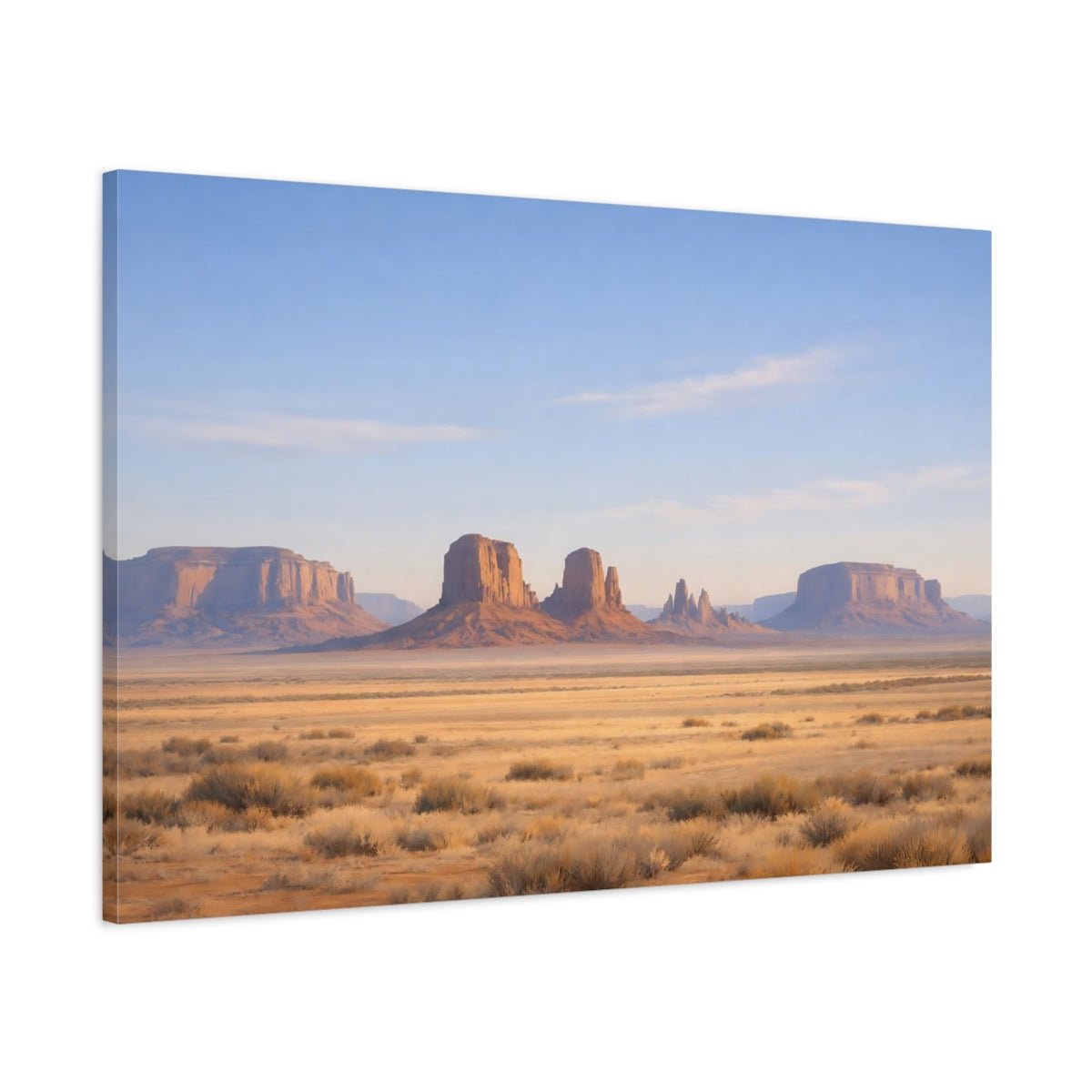 Nature Desert Landscape Blue And Orange - Canvas Wall Art Print - YesArtYes