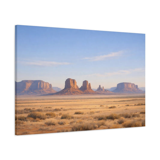 Nature Desert Landscape Blue And Orange - Canvas Wall Art Print - YesArtYes