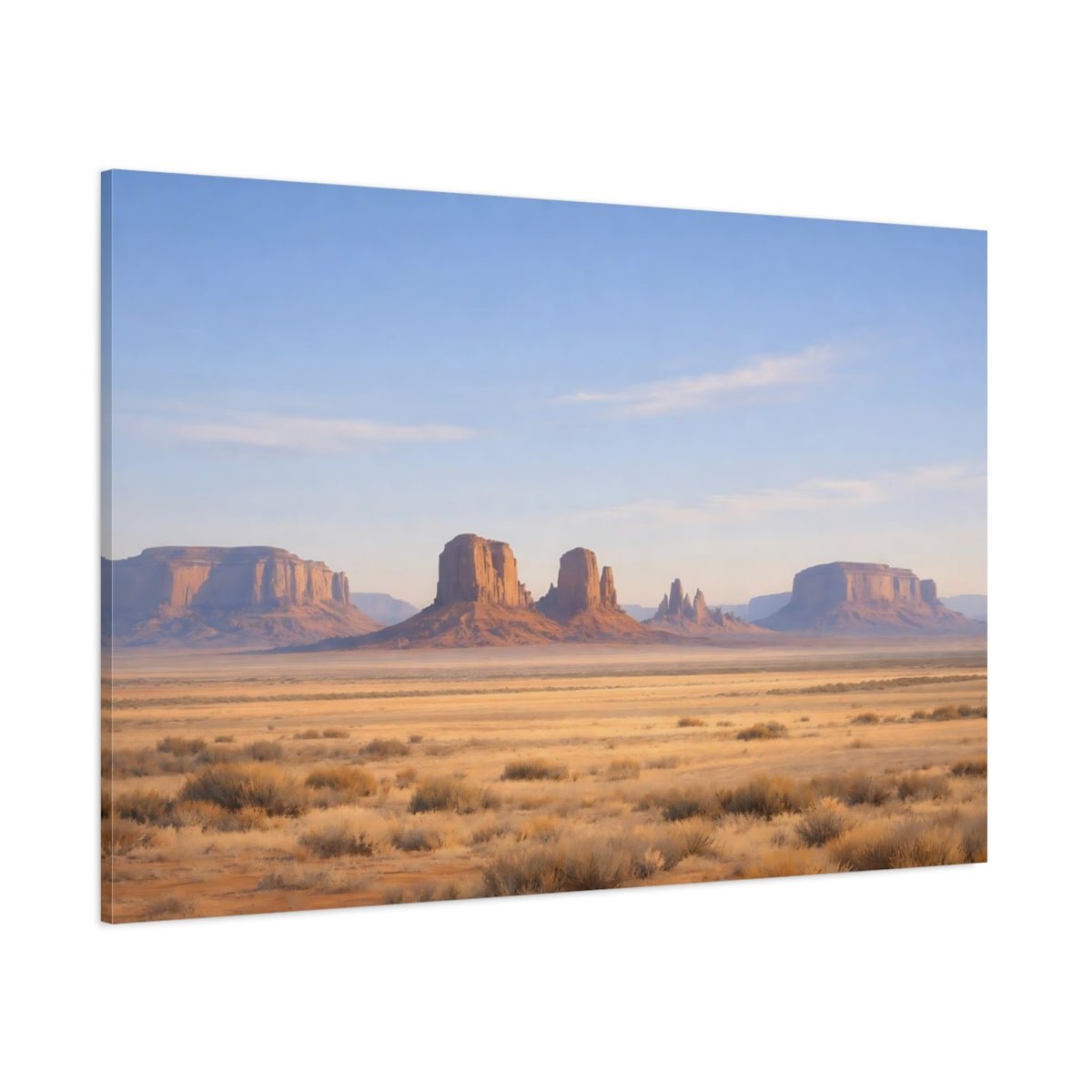 Nature Desert Landscape Blue And Orange - Canvas Wall Art Print - YesArtYes