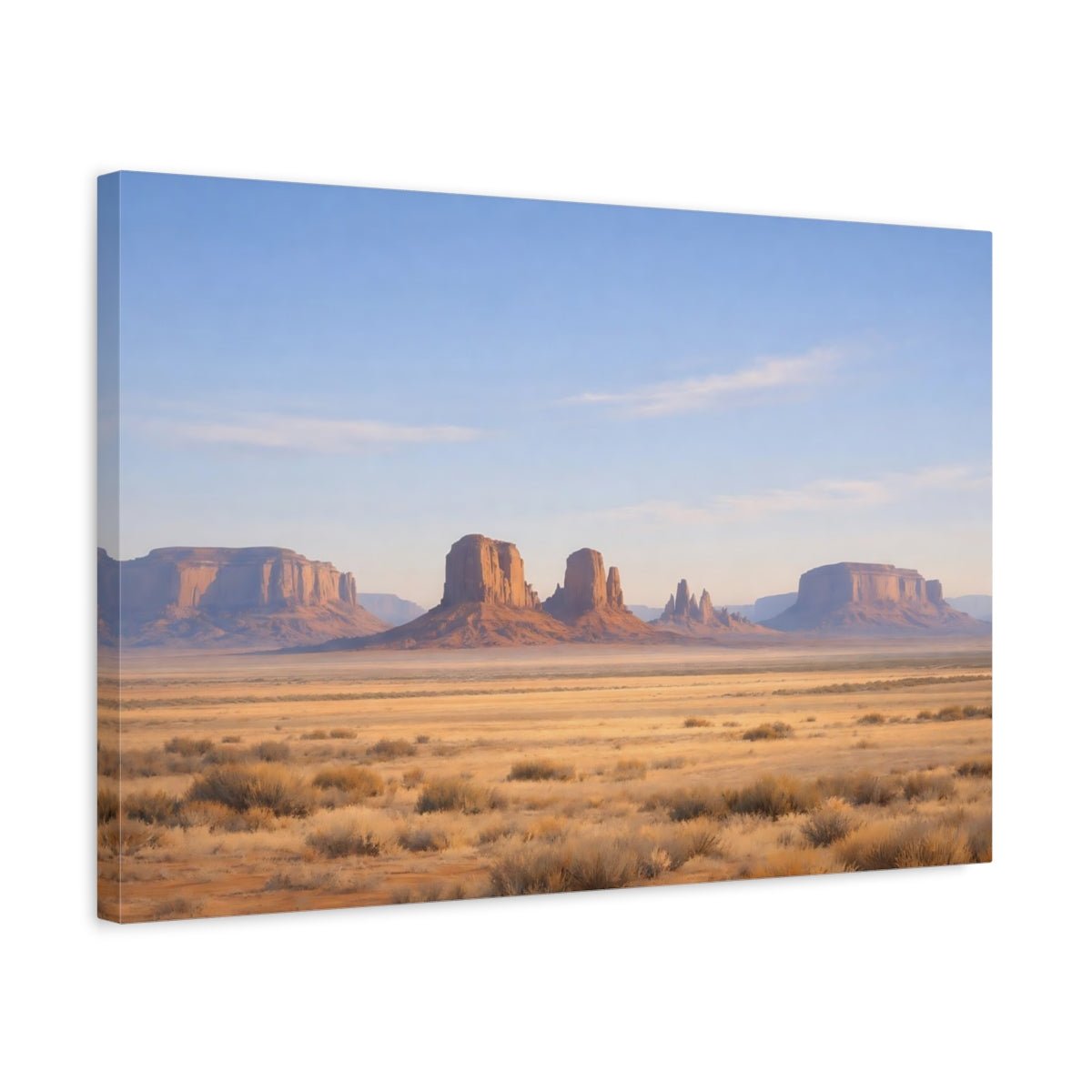 Nature Desert Landscape Blue And Orange - Canvas Wall Art Print - YesArtYes
