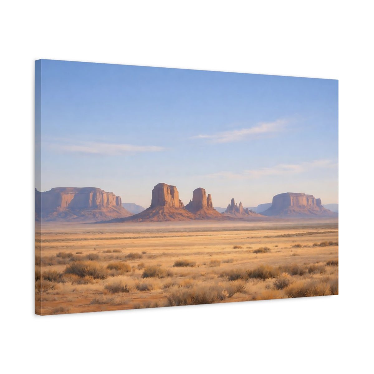 Nature Desert Landscape Blue And Orange - Canvas Wall Art Print - YesArtYes