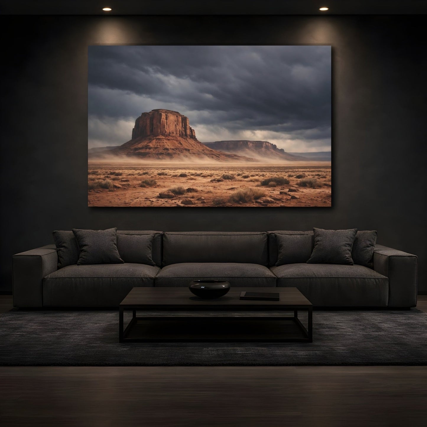 Nature Desert Landscape Brown And Gray - Canvas Wall Art Print - YesArtYes