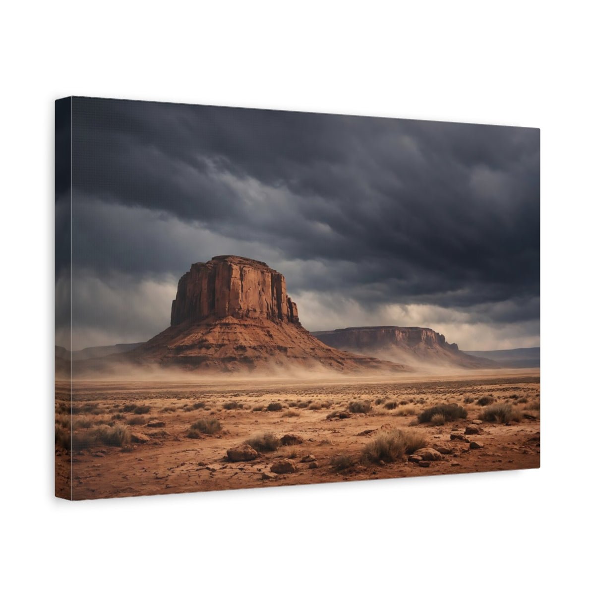 Nature Desert Landscape Brown And Gray - Canvas Wall Art Print - YesArtYes