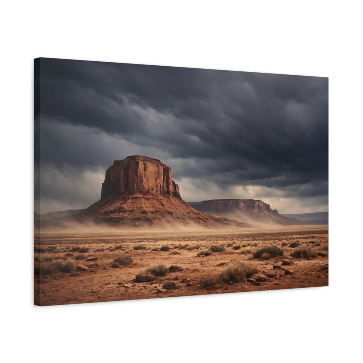 Nature Desert Landscape Brown And Gray - Canvas Wall Art Print - YesArtYes