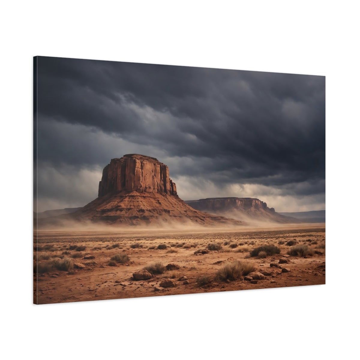 Nature Desert Landscape Brown And Gray - Canvas Wall Art Print - YesArtYes