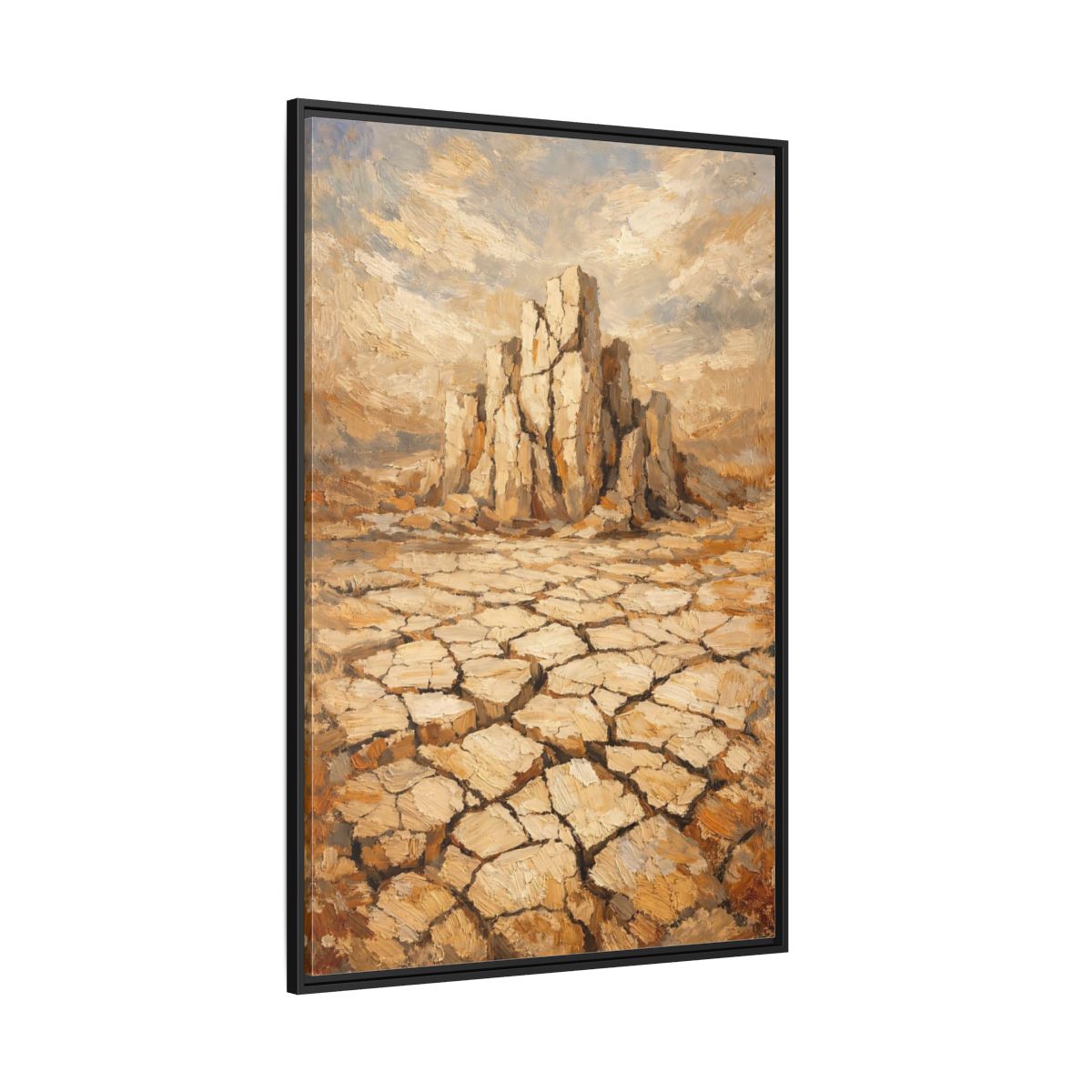 Main Mockup. Nature Desert Landscape Brown And Tan Desert shown as stretched canvas wall art