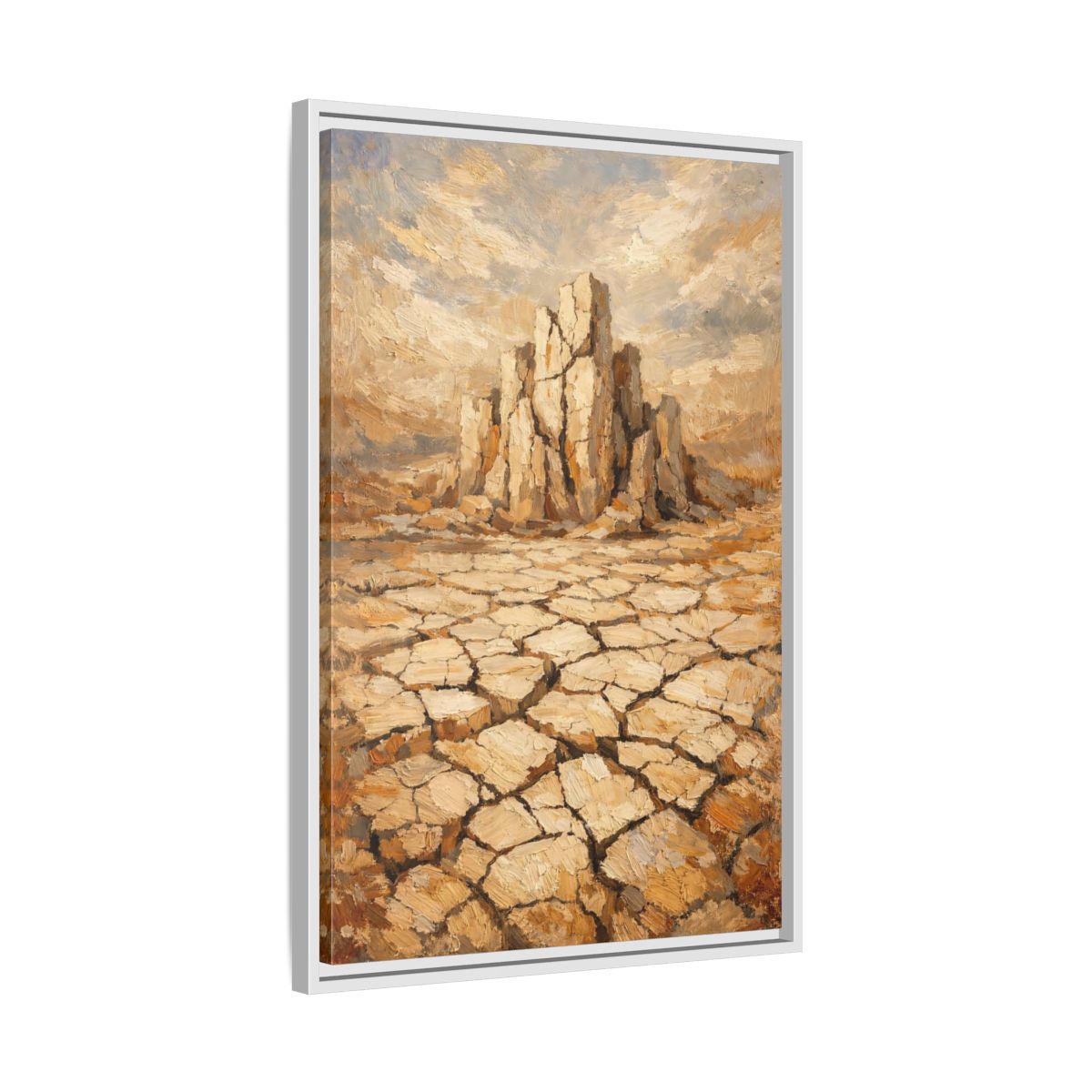 Side Mockup 11. Nature Desert Landscape Brown And Tan Desert shown as stretched canvas wall art