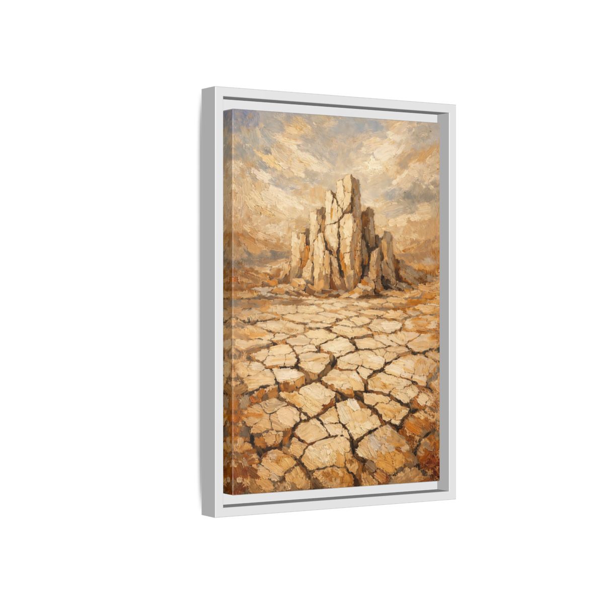 Side Mockup 4. Nature Desert Landscape Brown And Tan Desert shown as stretched canvas wall art