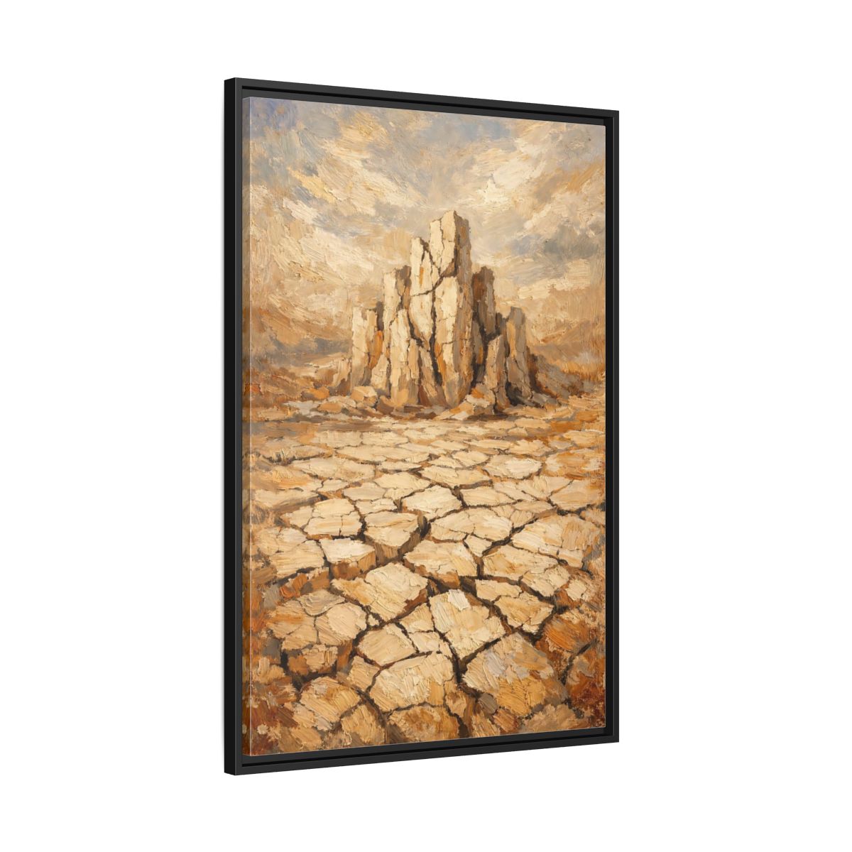 Side Mockup 13. Nature Desert Landscape Brown And Tan Desert shown as stretched canvas wall art