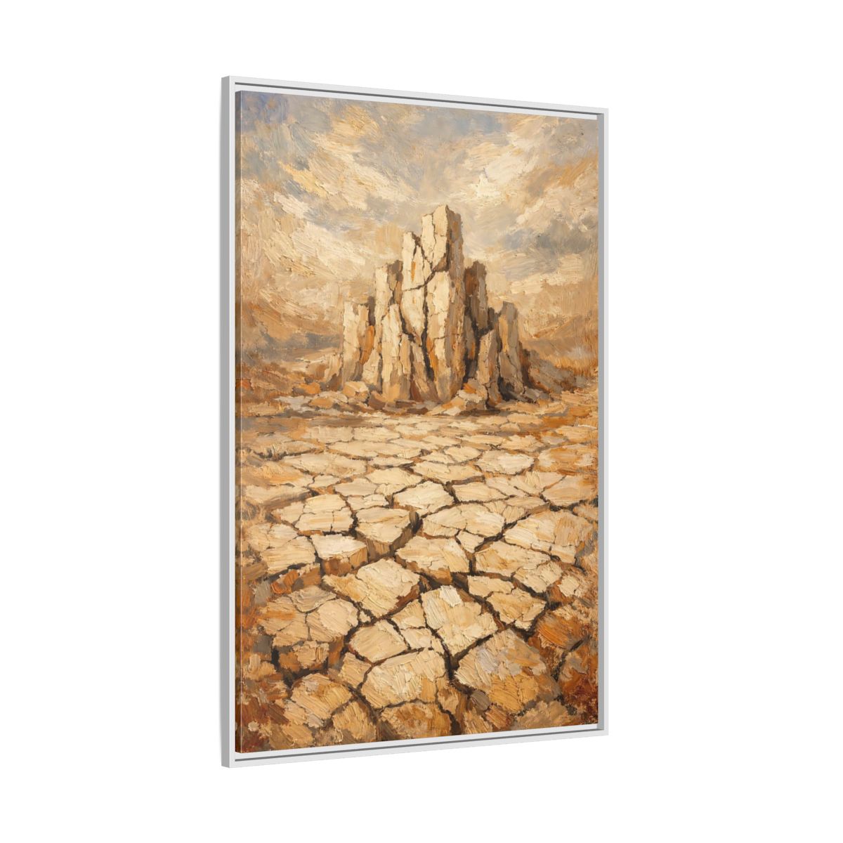 Side Mockup 7. Nature Desert Landscape Brown And Tan Desert shown as stretched canvas wall art