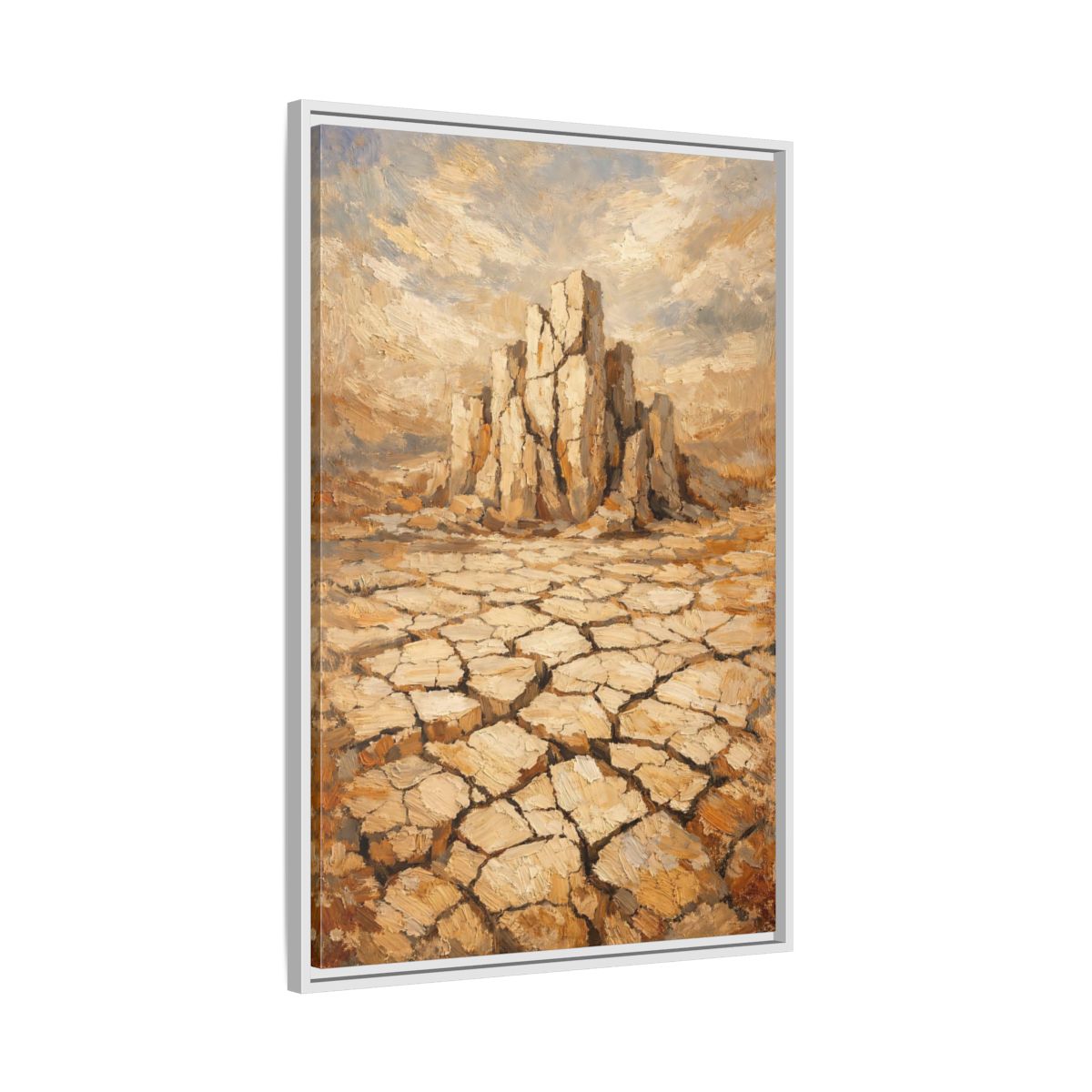 Side Mockup 9. Nature Desert Landscape Brown And Tan Desert shown as stretched canvas wall art