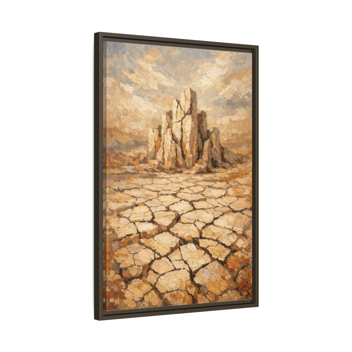 Side Mockup 12. Nature Desert Landscape Brown And Tan Desert shown as stretched canvas wall art
