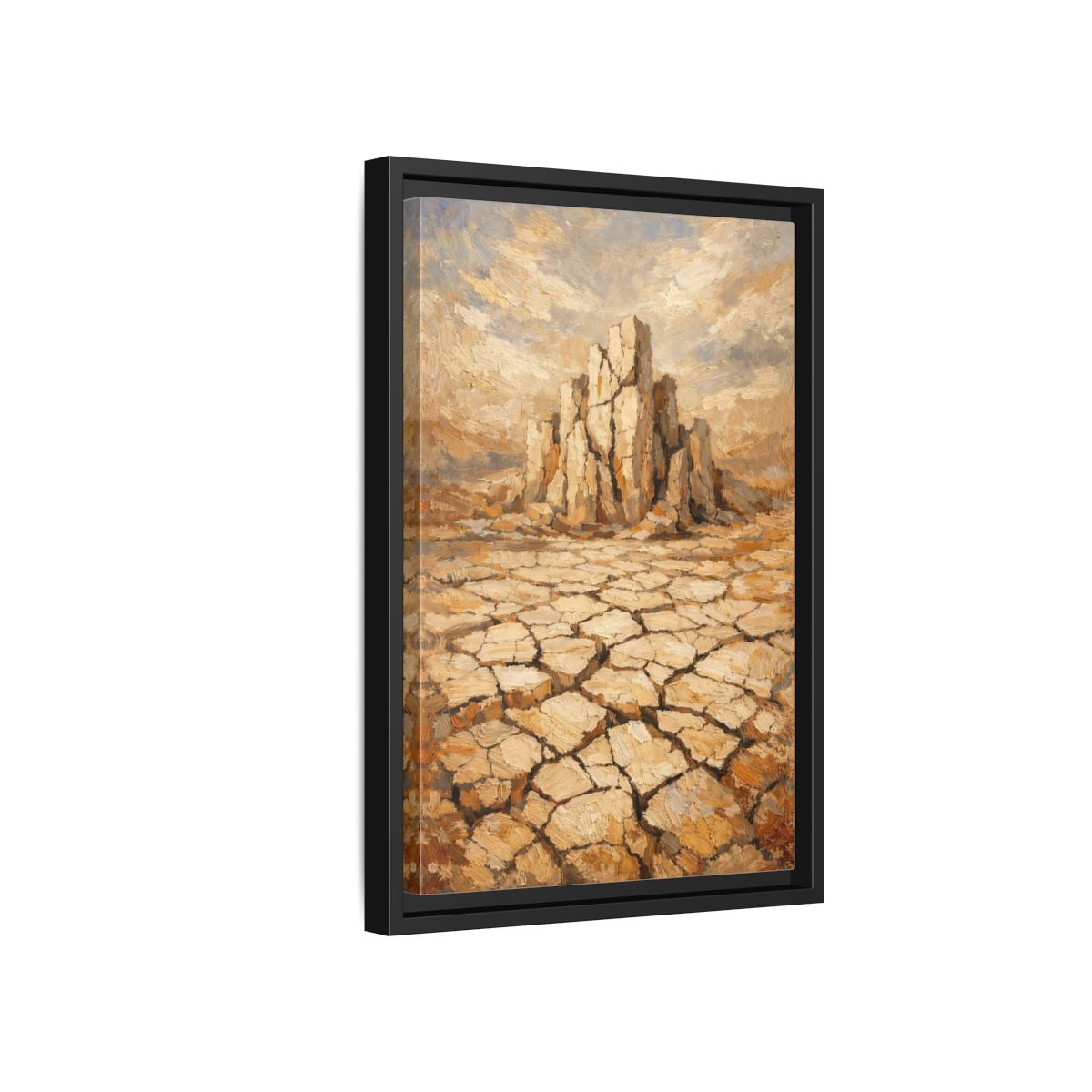Side Mockup 6. Nature Desert Landscape Brown And Tan Desert shown as stretched canvas wall art