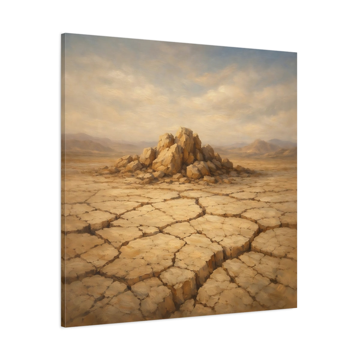 Main Mockup. Nature Desert Landscape Brown Landscape shown as stretched canvas wall art