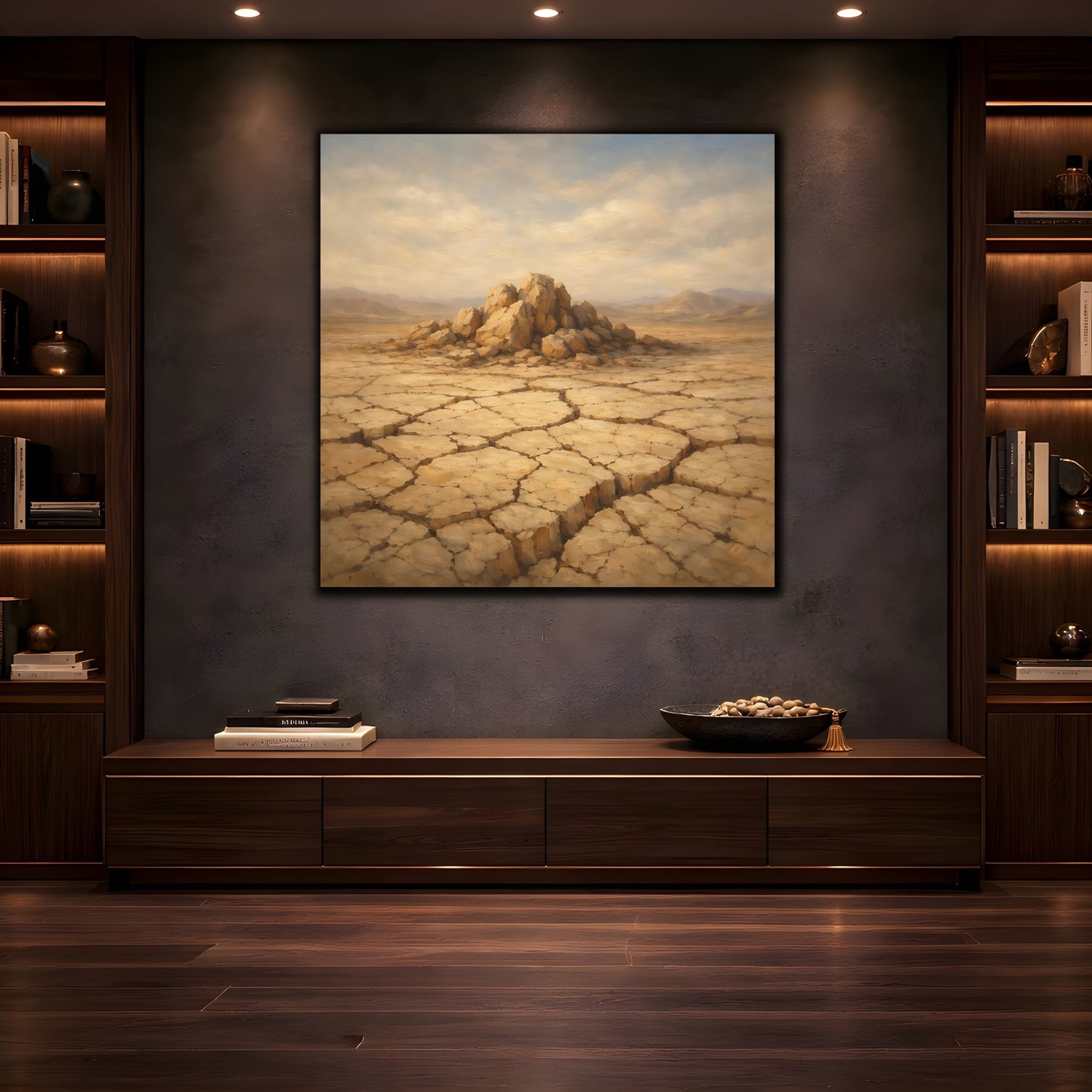 Mockup 4. Nature Desert Landscape Brown Landscape shown as stretched canvas wall art