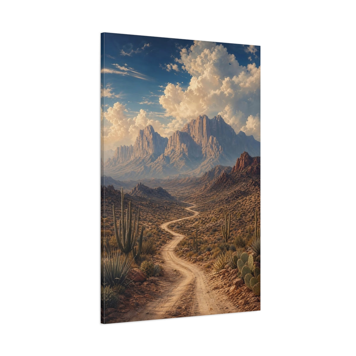 Side Mockup 1. Nature Desert Landscape Desert Landscape shown as stretched canvas wall art