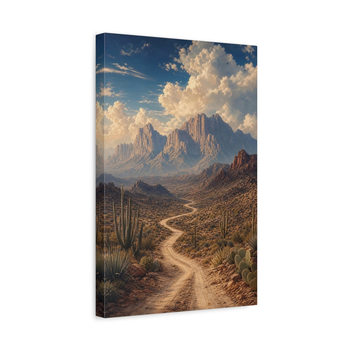 Side Mockup 4. Nature Desert Landscape Desert Landscape shown as stretched canvas wall art