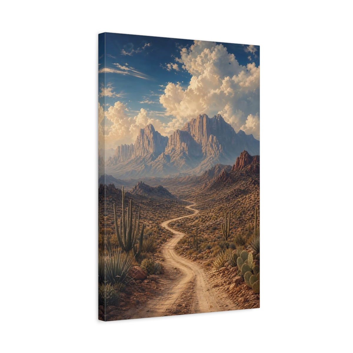 Side Mockup 3. Nature Desert Landscape Desert Landscape shown as stretched canvas wall art