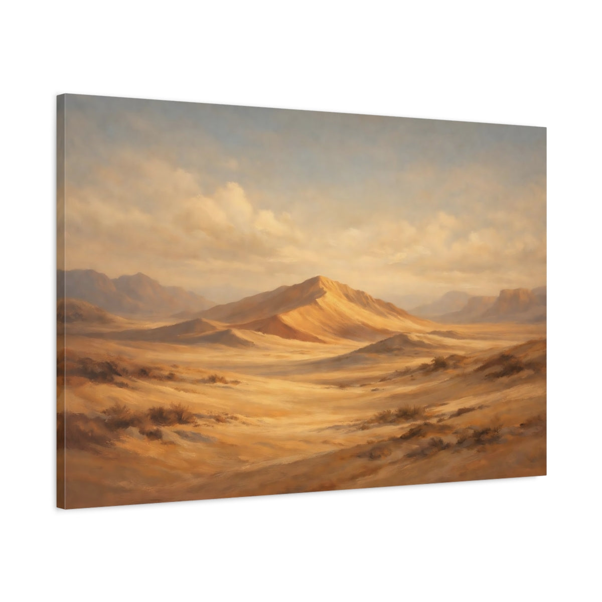 Side Mockup 1. Nature Desert Landscape Desert Landscape shown as stretched canvas wall art