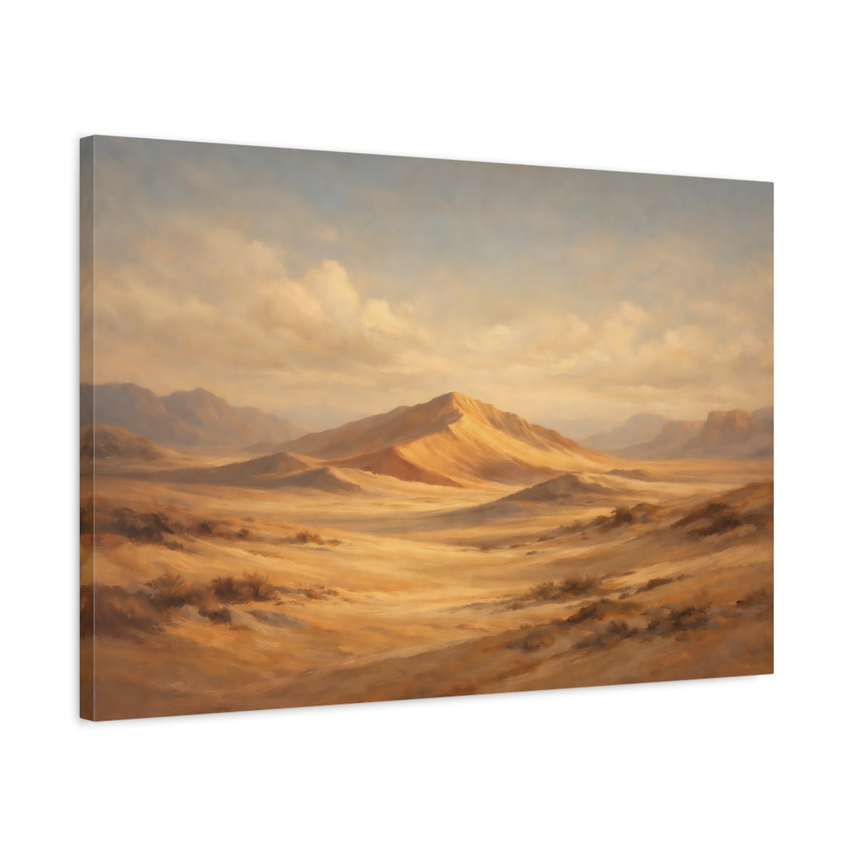 Side Mockup 2. Nature Desert Landscape Desert Landscape shown as stretched canvas wall art