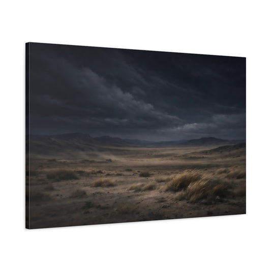 Main Mockup. Nature Desert Landscape Dark Desert Landscape shown as stretched canvas wall art