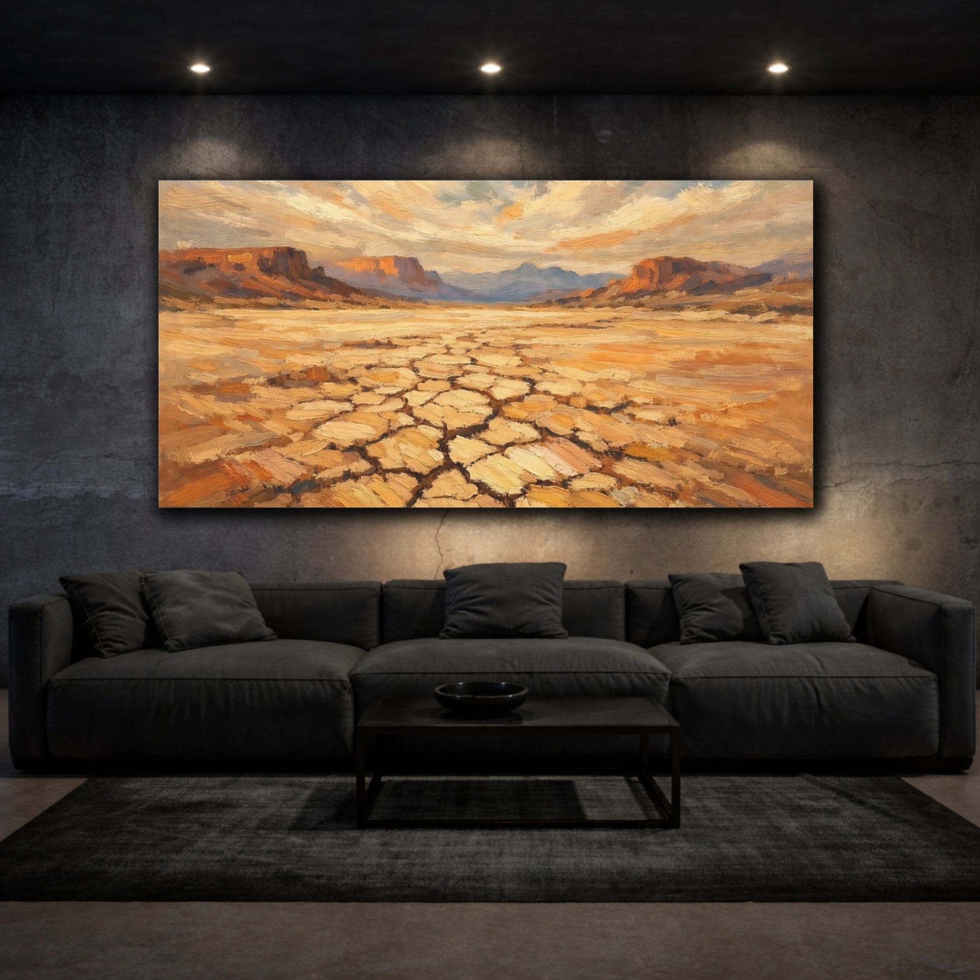 Mockup 2. Nature Desert Landscape Desert Landscape Art shown as stretched canvas wall art