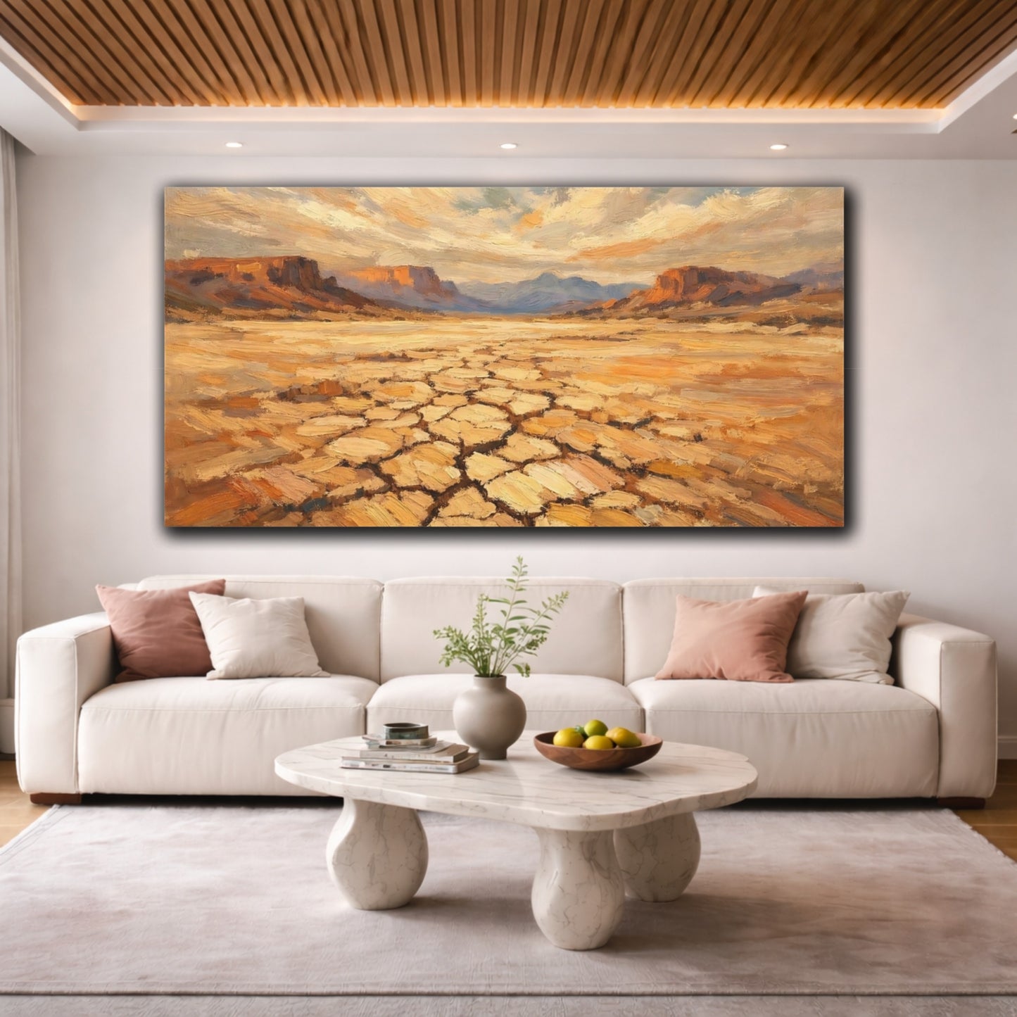 Mockup 3. Nature Desert Landscape Desert Landscape Art shown as stretched canvas wall art