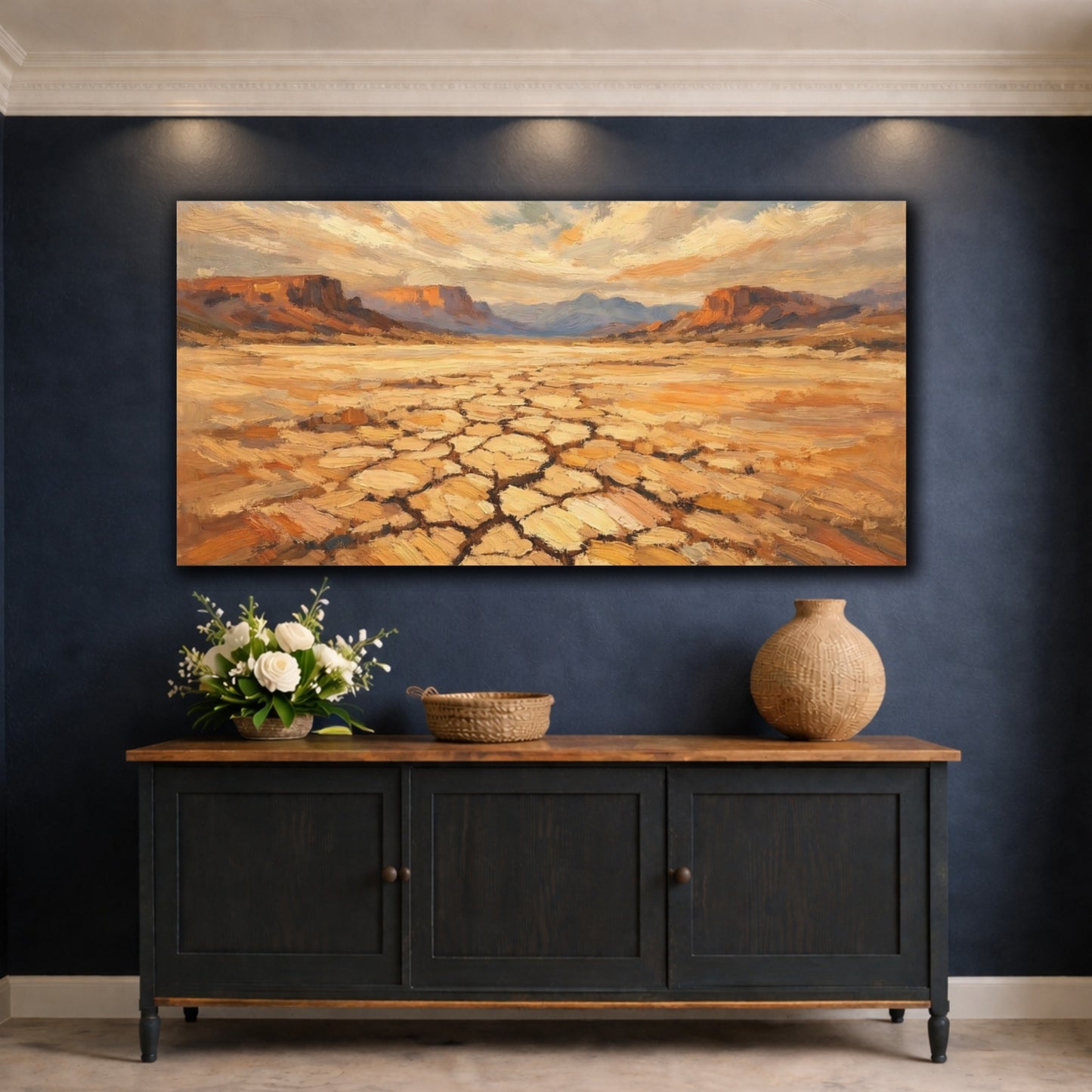 Mockup 4. Nature Desert Landscape Desert Landscape Art shown as stretched canvas wall art