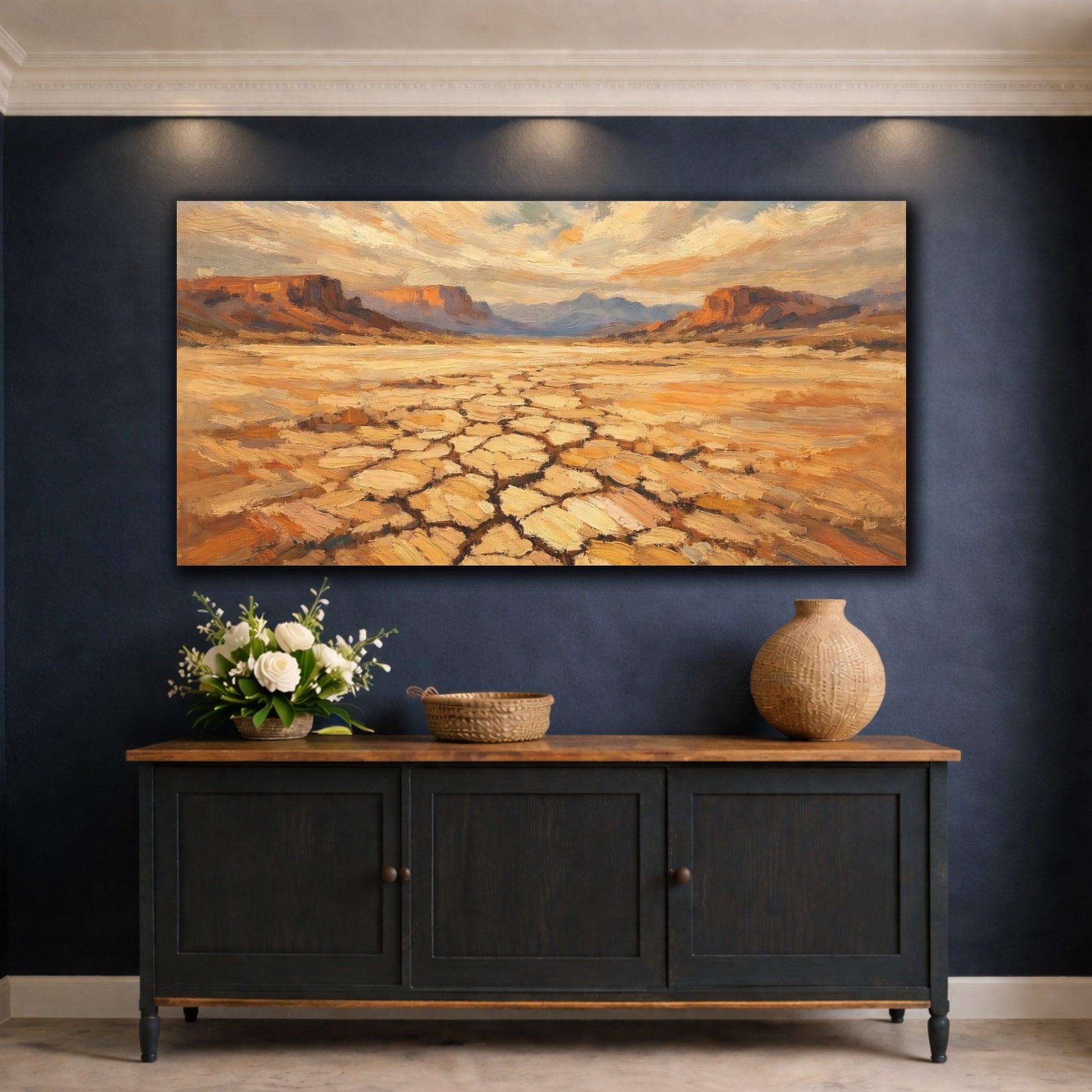 Mockup 4. Nature Desert Landscape Desert Landscape Art shown as stretched canvas wall art