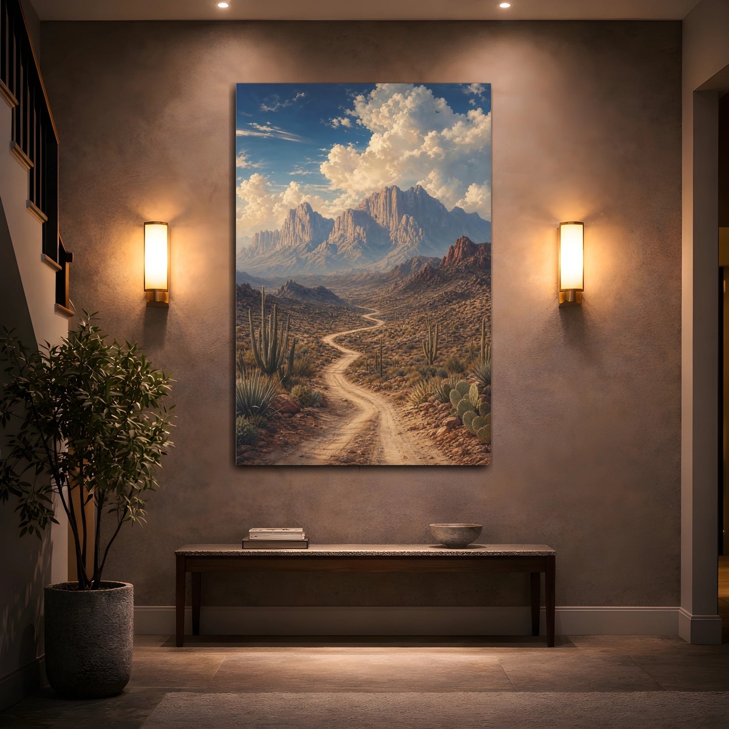 Mockup 2. Nature Desert Landscape Desert Landscape shown as stretched canvas wall art